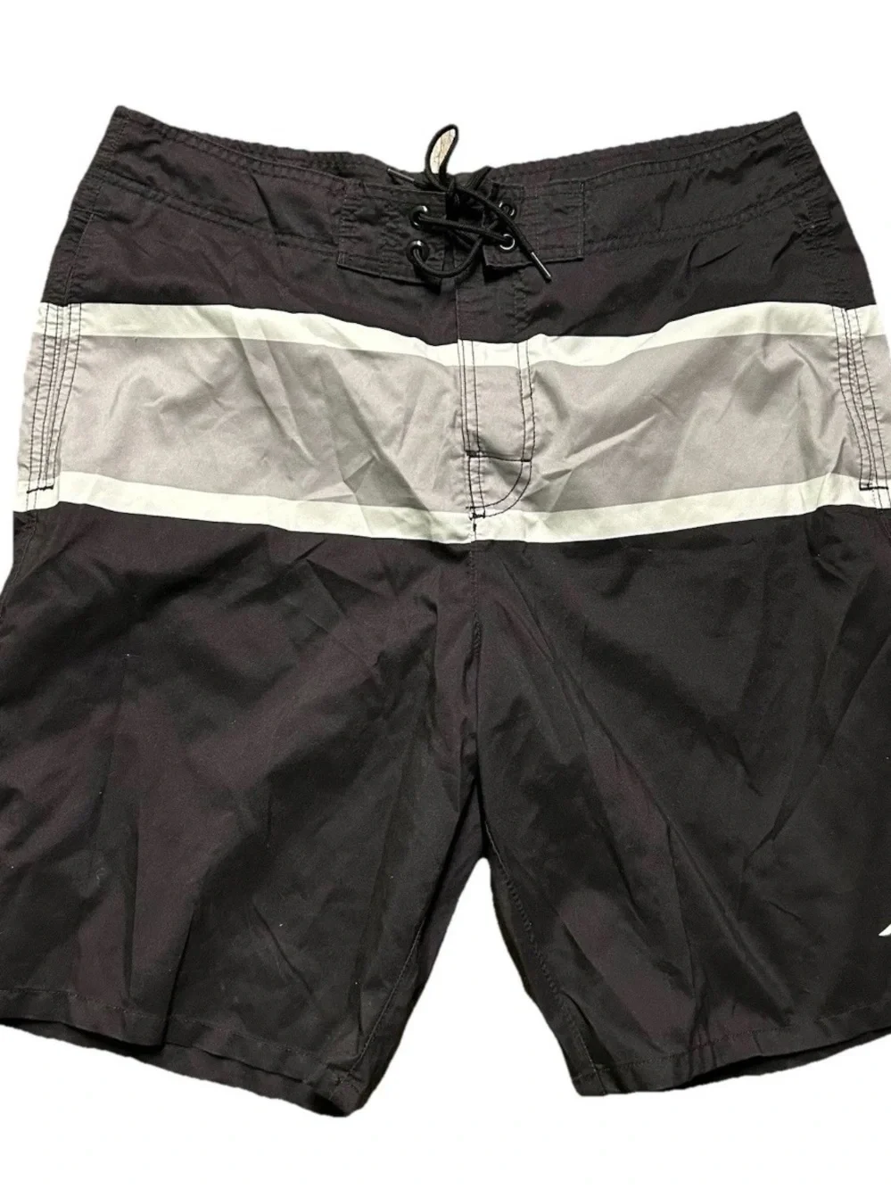 Men’s Hollister Black Grey Summer Swim Trunk Beach Size 36